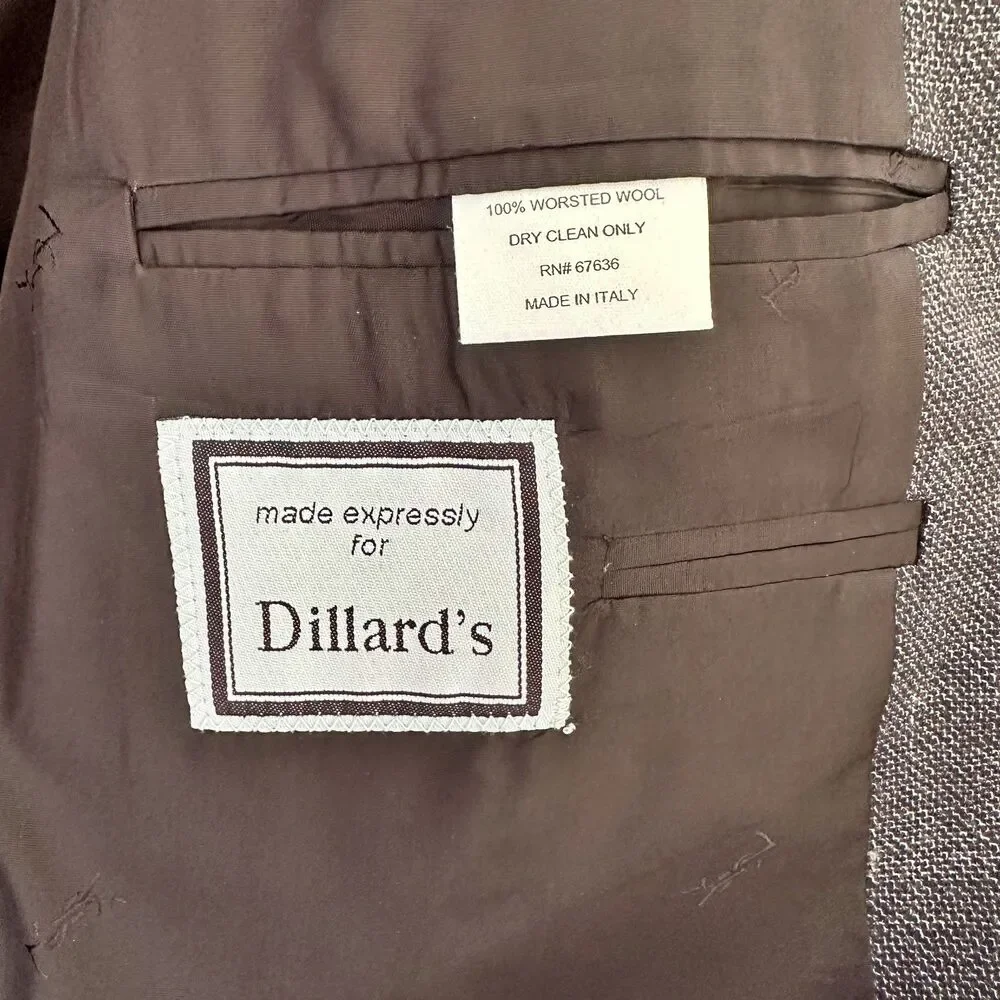 Yves Saint Laurent Italian-made Worsted Wool Grey Suit for Dillards Tailored
